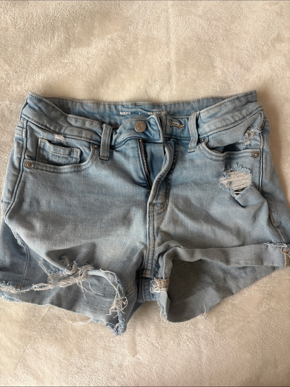 Old Navy Light Blue Distressed Denim Jean Shorts
